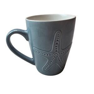 Pfaltzgraff Starfish Coffee Mug Blue Coastal Nautical Ceramic Tea Cup 4.5 in W1